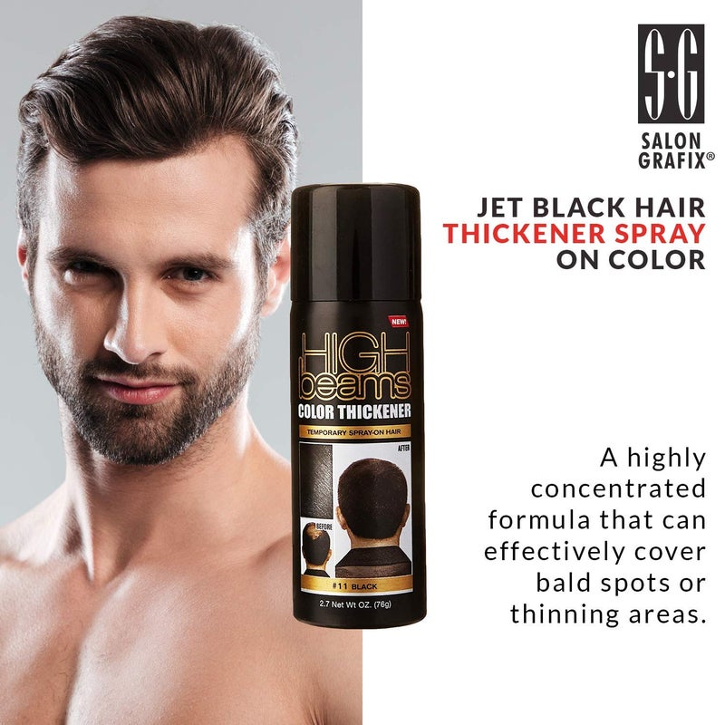 Salon Grafix High Beams Color Thickener Temporary Spray - Black for Unisex - 2.7 oz Hair Color - Image 1
